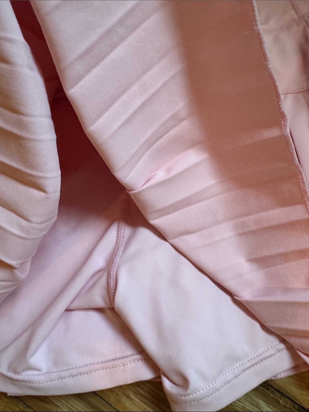 S Gold Hinge Pleated Athletic Tennis Skirt in Baby Blush Pink w minor flaws - Picture 3 of 5